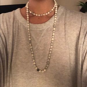 White Marble Wrap Necklace